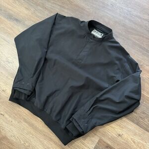 Zero Restriction ZR Black 1/4 Snap Windbreaker Pullover Men's Sz L Black‎ Golf